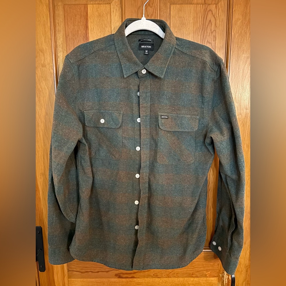 Brixton Dark Green Checkered Shirt- Size Medium